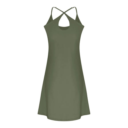 The Ultimate Tummy Control Active Dress, Backless Dress Built in Shorts