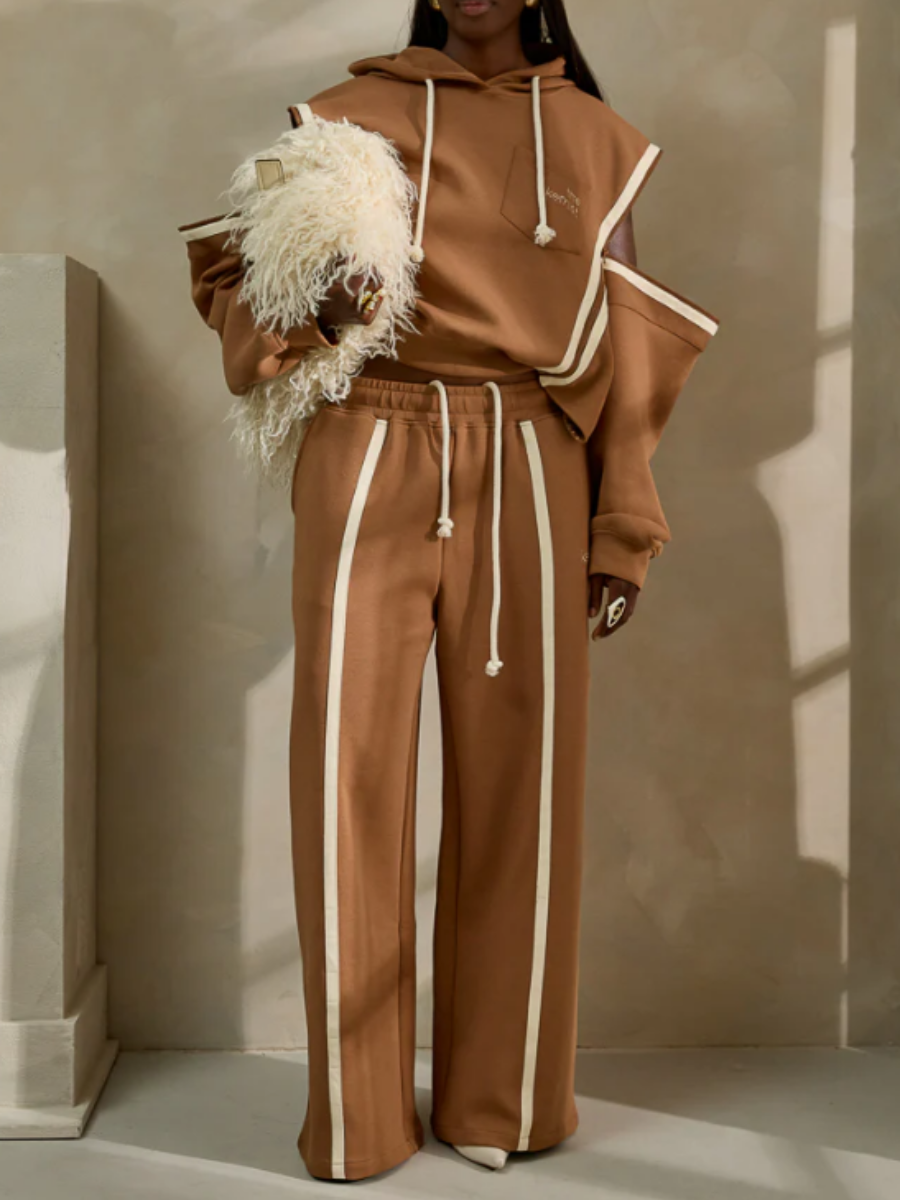 Contrast Stripe Sport Suit