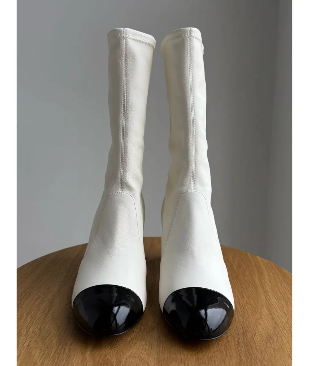 Irregular Pearl Ball High Heels & Color-Block Ankle Boots