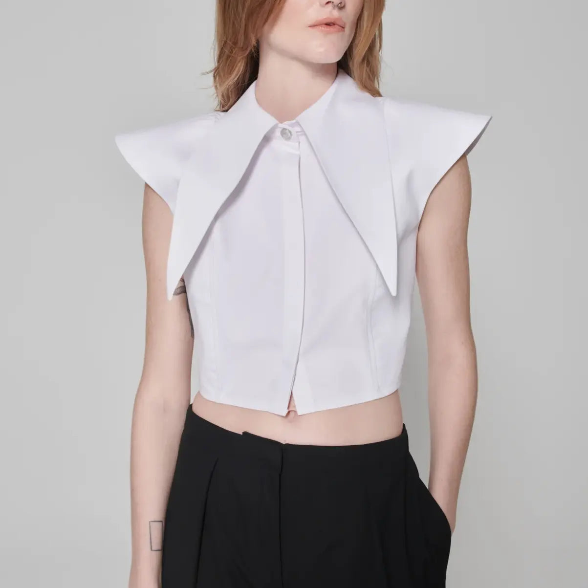 White Long Collar Shirt