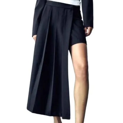 Woman Asymmetrical Pleated Skirt