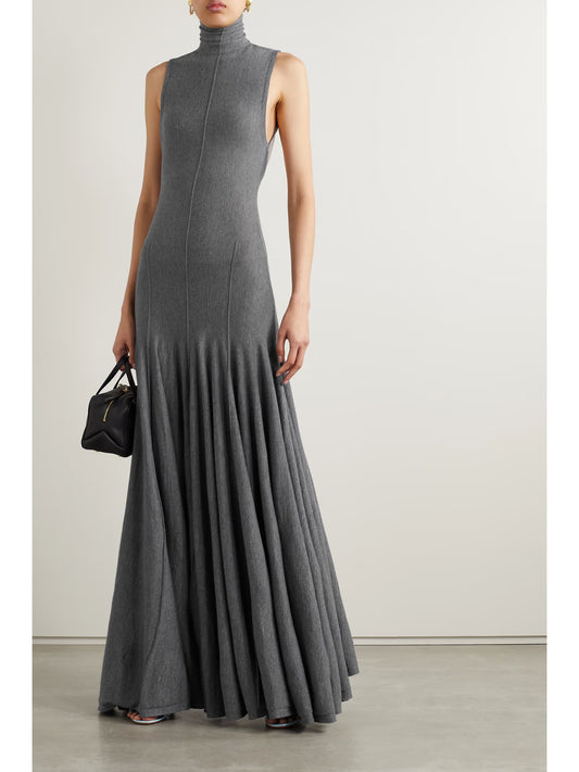 Open-back Draped Maxi Dress